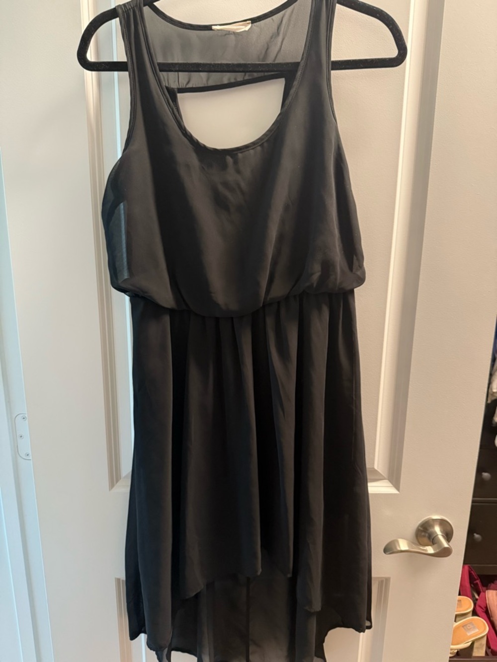 Lush Black High-Low Chiffon Dress